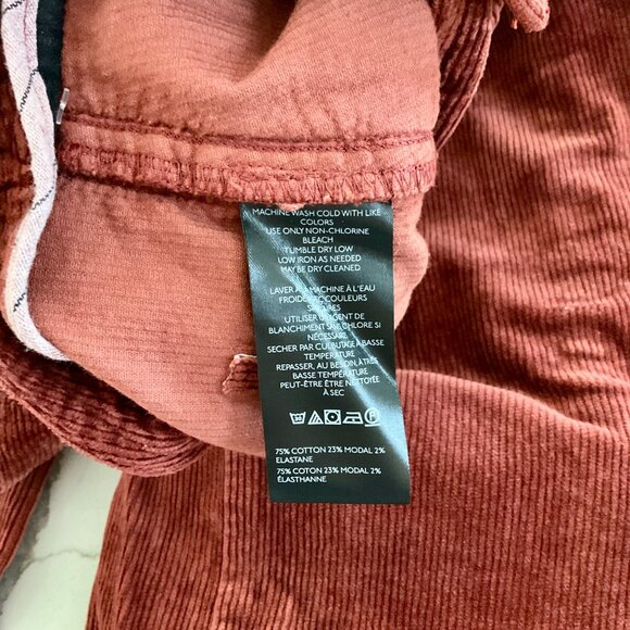 🍁 ANTHROPOLOGIE The Richie Slim Joggers Corduroy Pants Dark Brick Terracotta 2 - Picture 13 of 15
